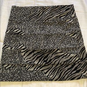 Multi-print mini skirt